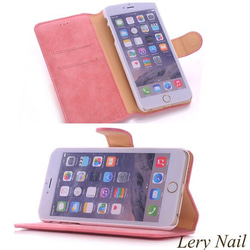 [iPhone] Glittering Flower Bijou☆DAISY Coral Pink Suede Notebook 第4張的照片