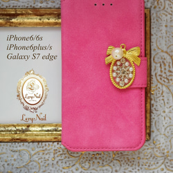 銷售60％OFF☆【iPhone 6 / 6s】Mary Antoinette Wind♡洋紅色粉紅色絨面革筆記本電腦包 第2張的照片