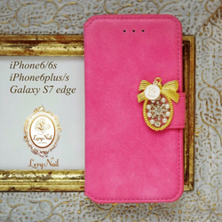 SALE60％OFF☆[iPhone6 / 6s]瑪麗·安托瓦內特（Marie Antoinette）風格的縮寫☆粉色絨面革筆記 第1張的照片