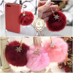 【新品】ミンクの毛のストラップ 送料無料】ミンク毛皮のストラップ（30個入） 本物のミンク使用の為 色