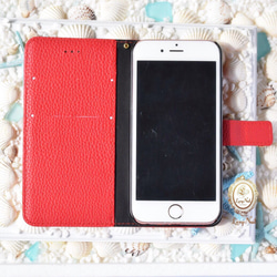 [IPhone]成人度假村iPhone筆記本型錶殼搭配綠松石＆流蘇錶帶☆紅色 第4張的照片