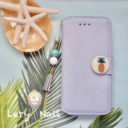 iPhone Xs兼容[iPhone]流蘇錶帶☆Pineapple☆Blue Grace Suede Keynote Case 第1張的照片