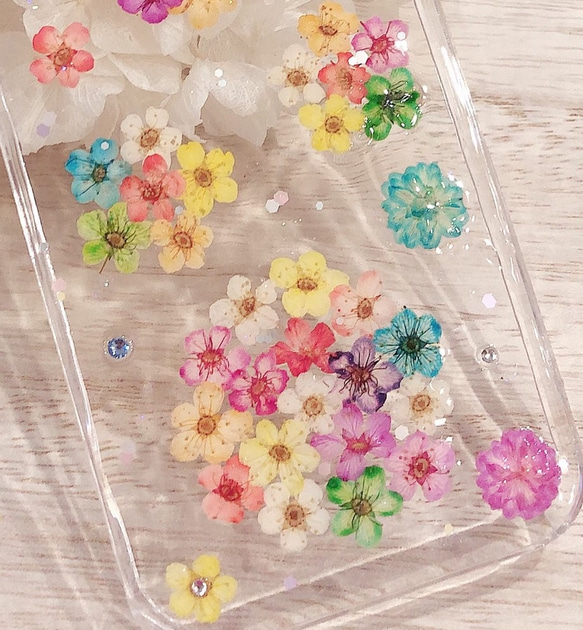 小花のiPhone5S/SE押し花ケース 3枚目の画像