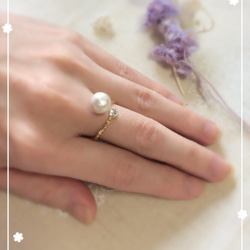 棉珍珠水晶叉環 第2張的照片