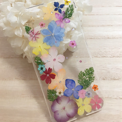 カラフルアジサイ＊お花いっぱいiPhoneケース ⑪ 1枚目の画像