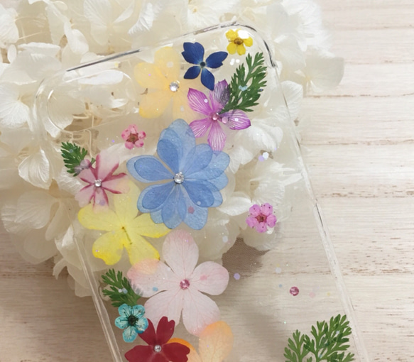 カラフルアジサイ＊お花いっぱいiPhoneケース ⑪ 2枚目の画像
