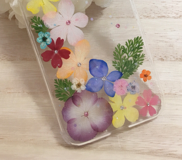 カラフルアジサイ＊お花いっぱいiPhoneケース ⑪ 3枚目の画像