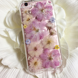 【受注制作】お花いっぱいサクラのiPhoneケース⑯ 4枚目の画像