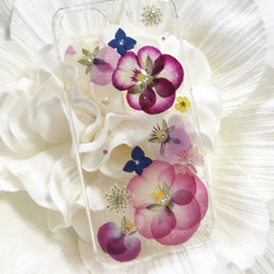 ピンクスミレ＊お花いっぱいピンクスミレのiPhone6splus,7plusケース⑱ 1枚目の画像