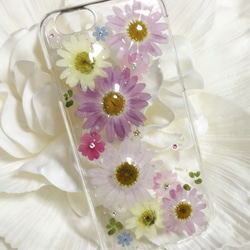 お花いっぱいピンクマーガレットのiphone6/6sケース㉔ 1枚目の画像