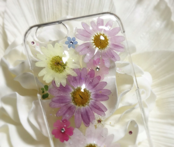 お花いっぱいピンクマーガレットのiphone6/6sケース㉔ 2枚目の画像