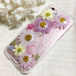 お花いっぱいピンクマーガレットのiphone6/6sケース㉔ 4枚目の画像