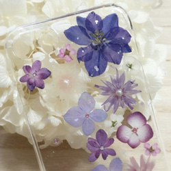 紫アジサイ＊お花いっぱいiPhone7/iPhone8ケース㉕ 2枚目の画像