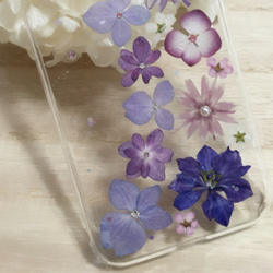 紫アジサイ＊お花いっぱいiPhone7/iPhone8ケース㉕ 3枚目の画像