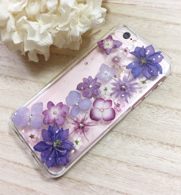 紫色繡球花*滿花朵的iPhone6 / 6S手機殼㉕ 第4張的照片