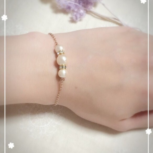 ピンクコットンパールのブレスレット ブレスレット Ensoleillé 通販 