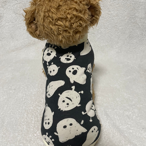 犬服！オバケ柄タンク ブラック☆XS.S.M.DXS.DS.DM ペット服 