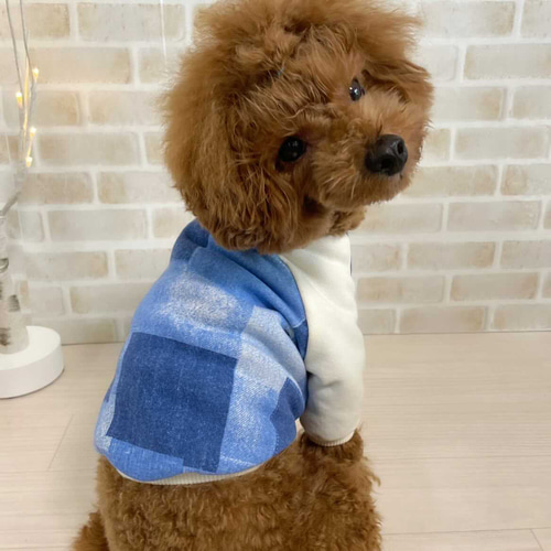 犬服ハンドメイド♡刺繍フリース*デニムリボン刺繍 犬服ハンドメイド♡刺繍フリース*デニムリボン刺繍
