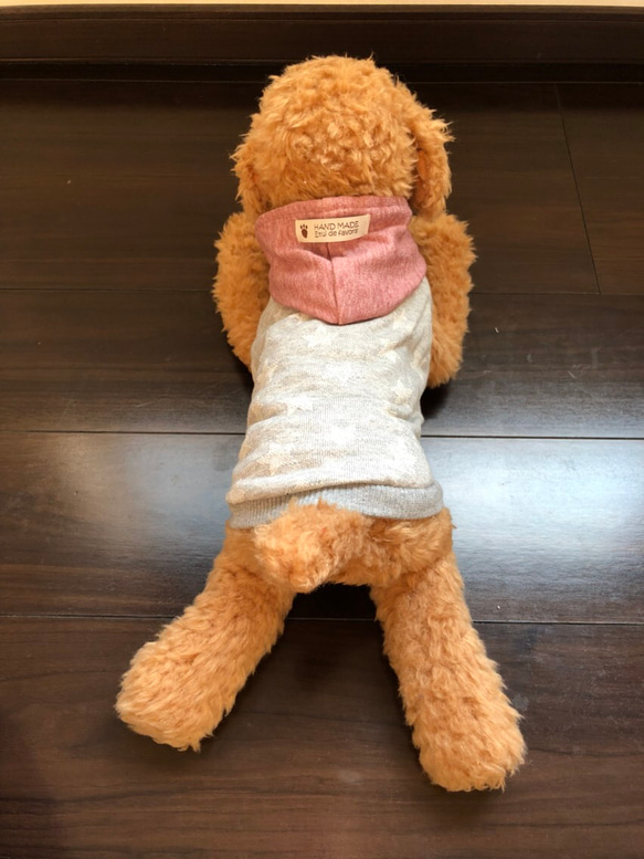 犬服‼︎Sサイズ グレー星柄 ピンク 4枚目の画像