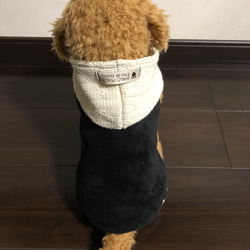 犬服‼︎ケーブルニット縄編み アイボリー 黒ボア⭐︎完成品Sサイズのみ！ 3枚目の画像