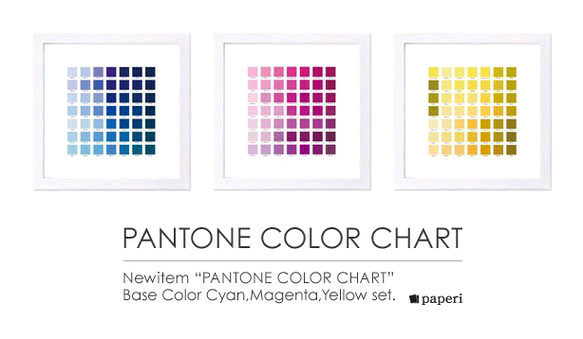 ポスター3点セット『カラーチャート：シアン・マゼンタ・イエロー』フレーム付き 1L サイズ 1枚目の画像