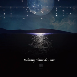 Debussy Claire de Lune Score Poster A4フレーム付き 2枚目の画像