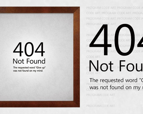 ポスター『404 Not Found』L2フレーム付き（正方形配置） タペストリー