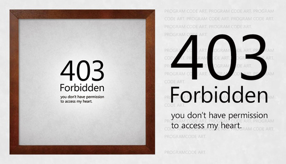 ポスター『403 Forbidden』L2フレーム付き（正方形配置