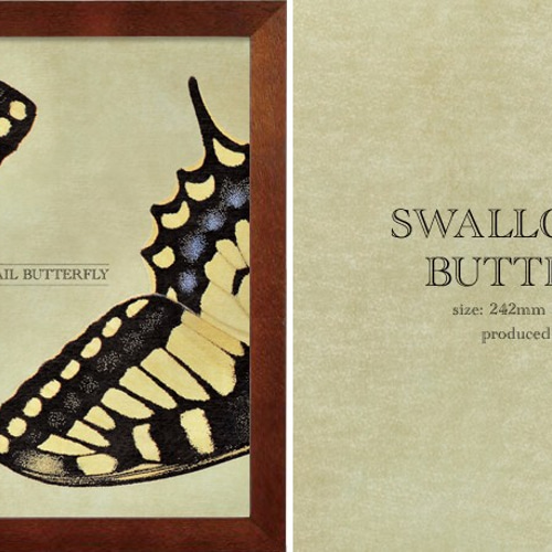 ポスター『SWALLOWTAIL BUTTERFLY』L2フレーム付き（正方形配置