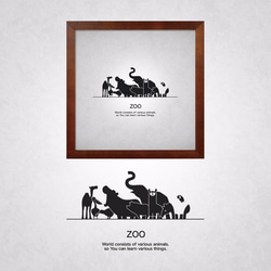 ポスター『Animal Collection ZOO』L2フレーム付き（正方形配置） 2枚目の画像