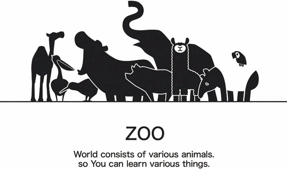 ポスター『Animal Collection ZOO』L2フレーム付き（正方形配置） 3枚目の画像