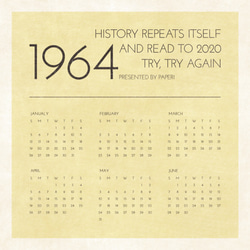 「1964 カレンダー」　フレーム付き（2023年バージョンも作成可能） 2枚目の画像