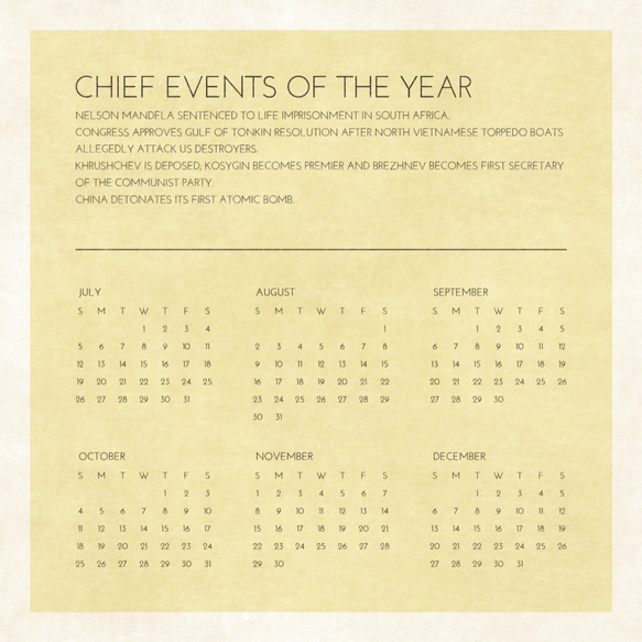 「1964 カレンダー」　フレーム付き（2023年バージョンも作成可能） 3枚目の画像