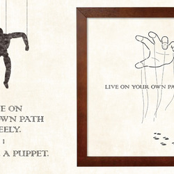 ポスター『live on your own path freely.』L2フレーム付き（正方形配置） 1枚目の画像