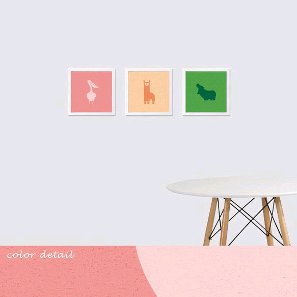 アニマルシルエットポスター　ぺりかん1L フレーム付 2枚目の画像