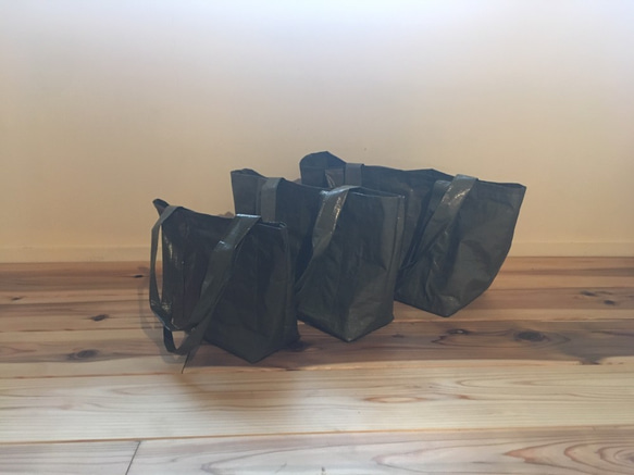 レジ袋有料化 ニオイがつかない エコバッグ Lサイズ ポリエチレンシート ショッピング マイバッグ アウトドア キャン 5枚目の画像