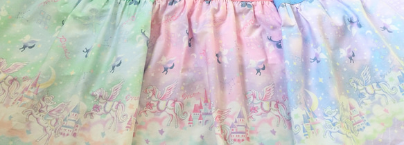 子供用エプロン☆三角巾セット☆ドレスみたいな☆ペガサスと星座【グリーン・ピンク・ブルー】 10枚目の画像
