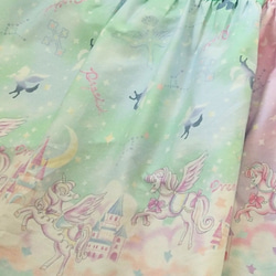 子供用エプロン☆三角巾セット☆ドレスみたいな☆ペガサスと星座【グリーン・ピンク・ブルー】 8枚目の画像