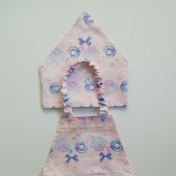 【入園入学・お祝い】現品限り☆size120-130☆キッズエプロン☆三角巾セット 2枚目の画像