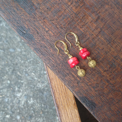 海竹黃銅勾式耳環・飾銅209 第1張的照片