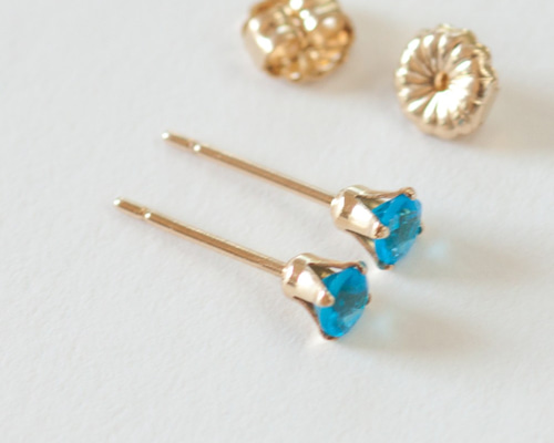 Q's B 希少！14kgfオパリーナ・ネオンブルーアパタイトピアス Q's B様専用 希少！14kgfオパリーナ・ネオンブルーアパタイトピアス