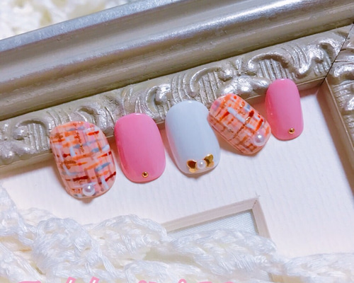 秋の可愛いツイードネイル ネイルチップ（つけ爪） Teddy-NAIL 通販