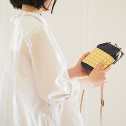 [定做] Osanpo Pouch &lt;&lt; Navy x Citron Yellow &gt;&gt; 第3張的照片