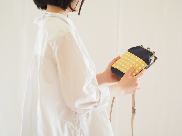 [定做] Osanpo Pouch &lt;&lt; Navy x Citron Yellow &gt;&gt; 第3張的照片