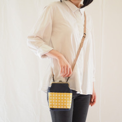 [定做] Osanpo Pouch &lt;&lt; Navy x Citron Yellow &gt;&gt; 第4張的照片