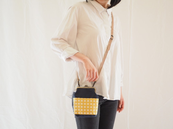 [定做] Osanpo Pouch &lt;&lt; Navy x Citron Yellow &gt;&gt; 第4張的照片