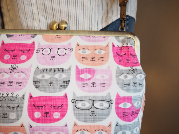 美國棉花«野蠻女友貓粉紅色»錢包單肩包 第3張的照片