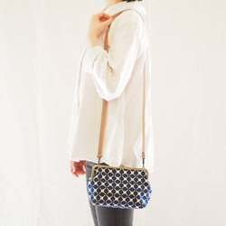 【受注制作】キャロル【インクブルー】　がまぐちショルダーバッグ 3枚目の画像