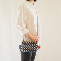 【受注制作】キャロル【インクブルー】　がまぐちショルダーバッグ 4枚目の画像