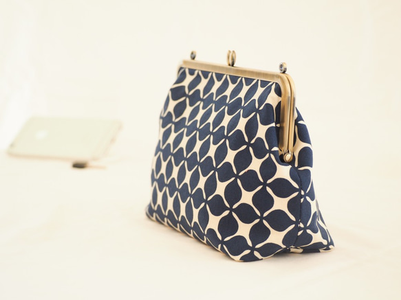 【受注制作】キャロル【インクブルー】　がまぐちショルダーバッグ 6枚目の画像